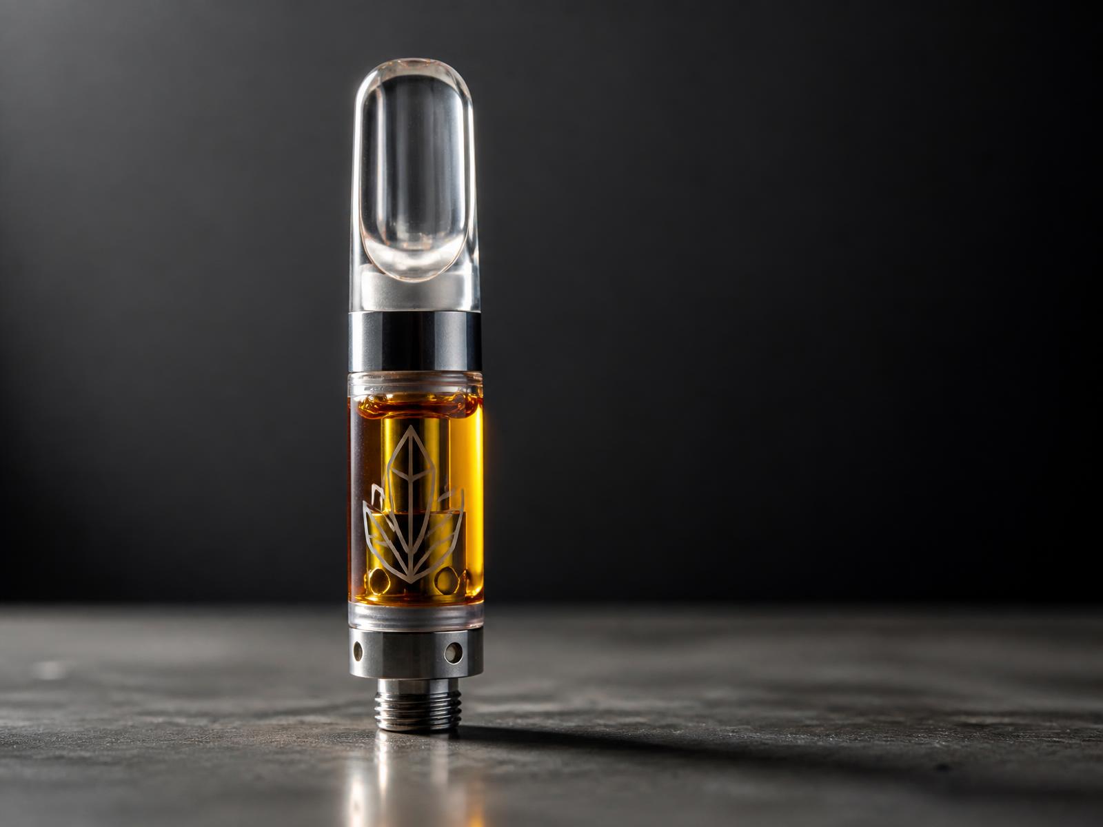 Macro photograph of a quartz vape cartridge